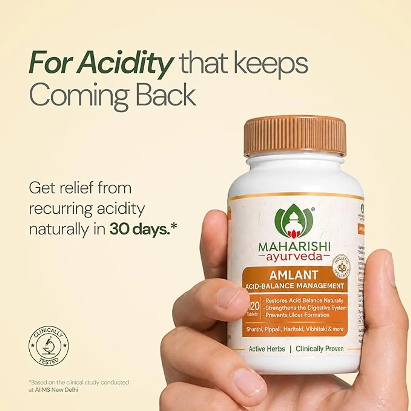 Maharishi Ayurveda Amlant Acidity & Indigestion Relief 2 Maharishi Ayurveda Amlant For Acidity Heartburn Gas & Bloating, Strengthens Digestive System Helps in reducing Acidity Recurrence Quick Relief from Acidity Clinically Proven Enriched with Haritaki and other 14 other potent Herbs 2