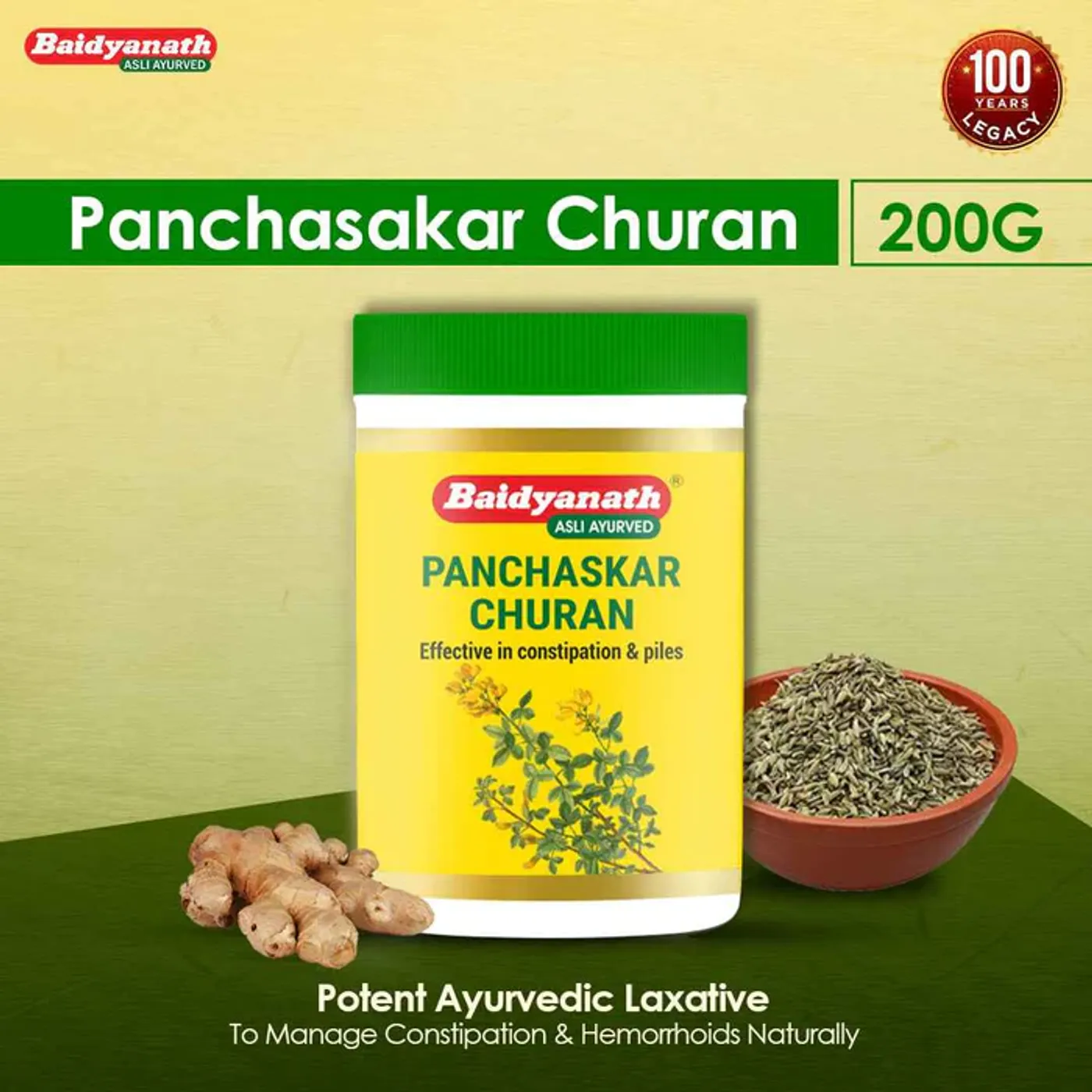 Baidyanath Panchasakar Churna for Digestive Health Baidyanath Asli Ayurved Panchasakar Churna for constipation and piles