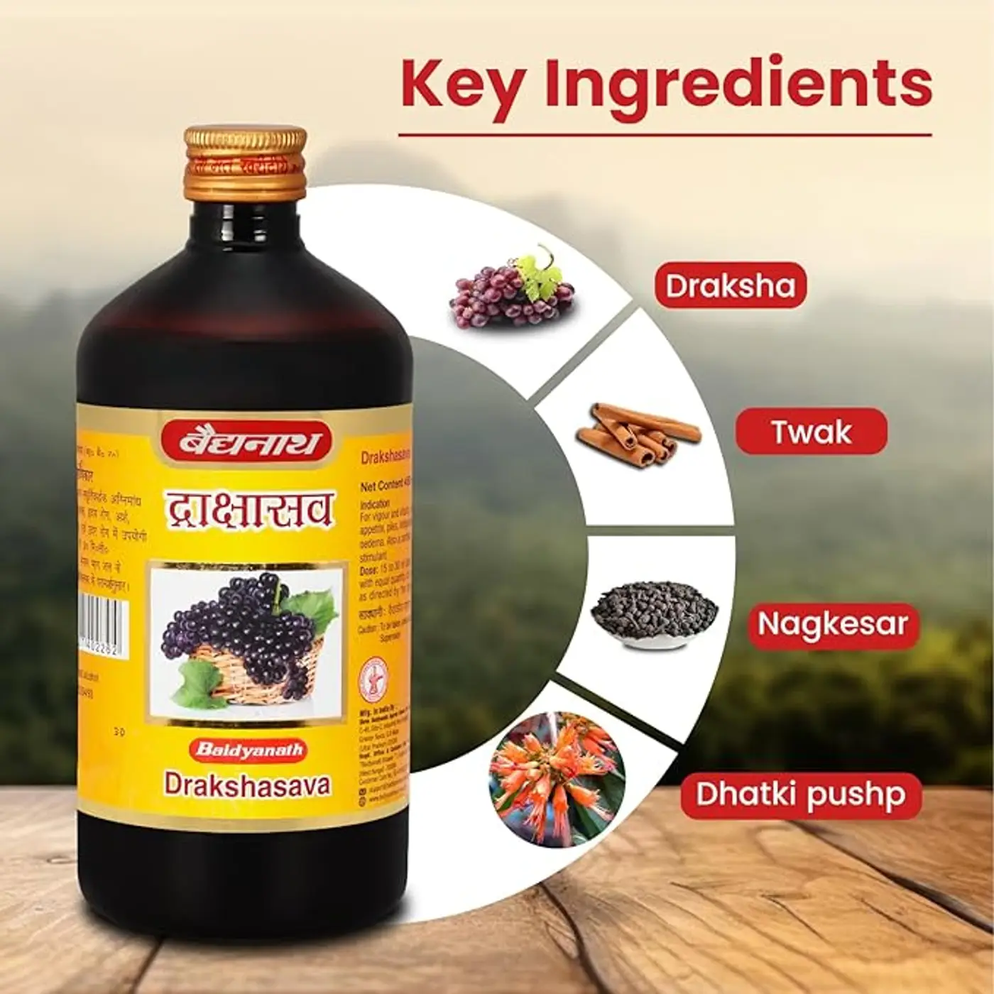 Baidyanath Drakshasava Syrup for Tiredness & Restlessness 4 Baidyanath Ayurved Drakshasava Helps to Preserve the Strength | Effective Solution for Loss of Appetite, Tiredness, Restlessness 4