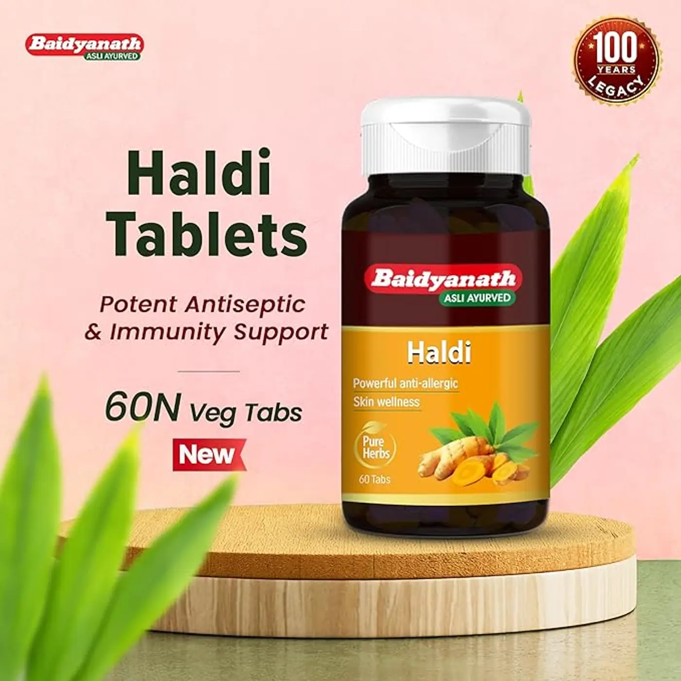 Baidyanath Haldi Tablets Ayurvedic Supplement 2 Baidyanath Haldi Tablets Ayurvedic Turmeric Supplement With Haridra Extract Supports Skin, Immunity 2