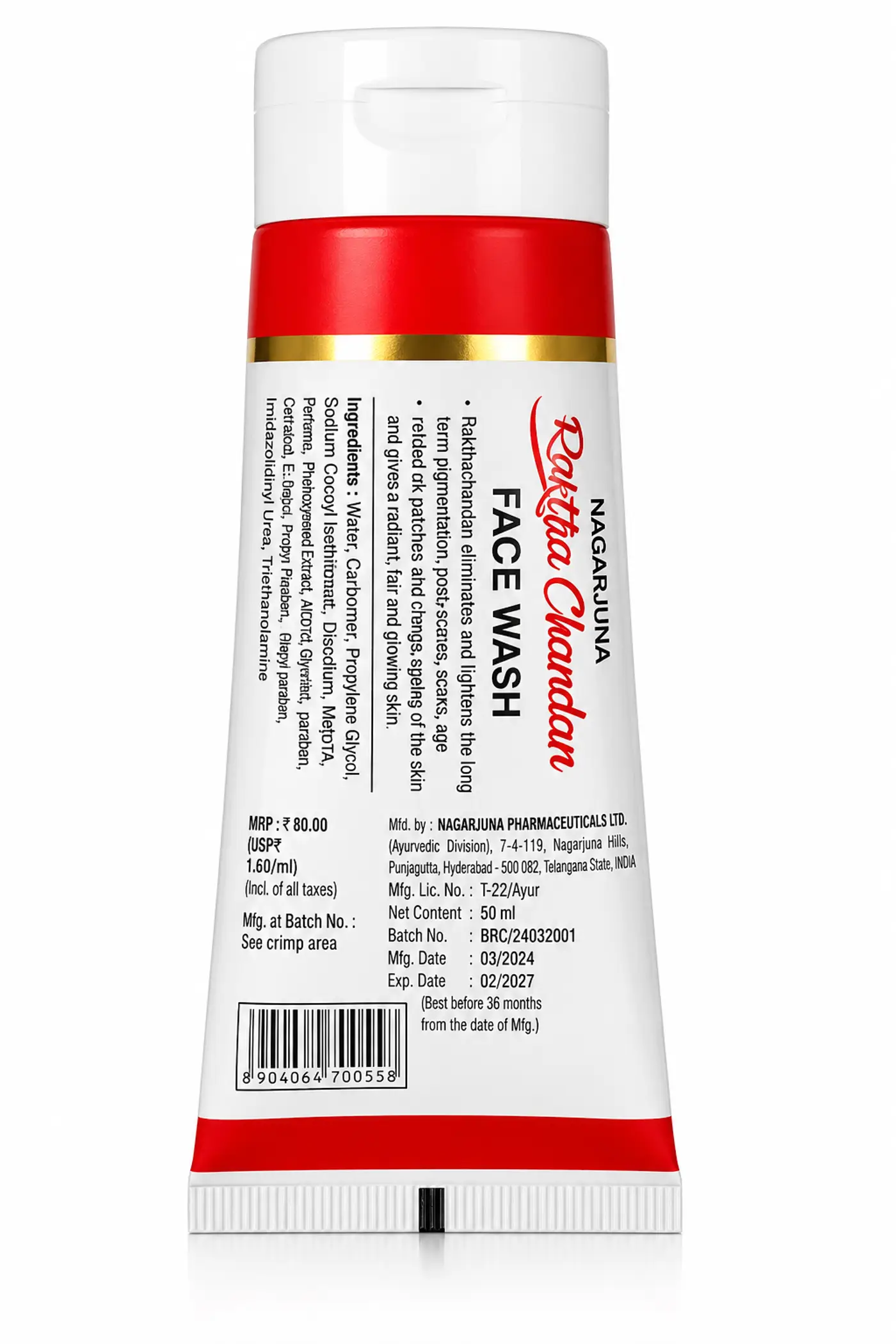 Nagarjuna Rakthachandanam Face Wash for Clear & Radiant Skin 2
