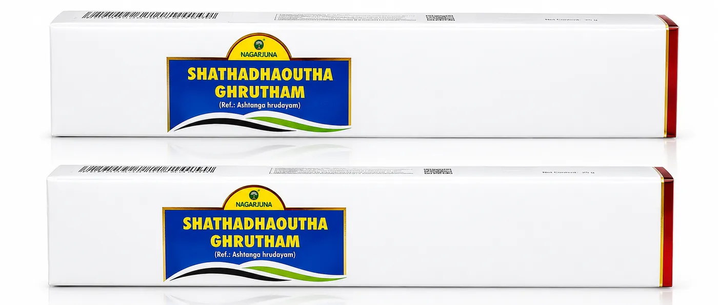 Nagarjuna Shathadhaoutha Ghrutham - Ayurvedic Ghee for Skin & Pain NAGARJUNA Shathadhaoutha Ghrutham - 10 Gram
