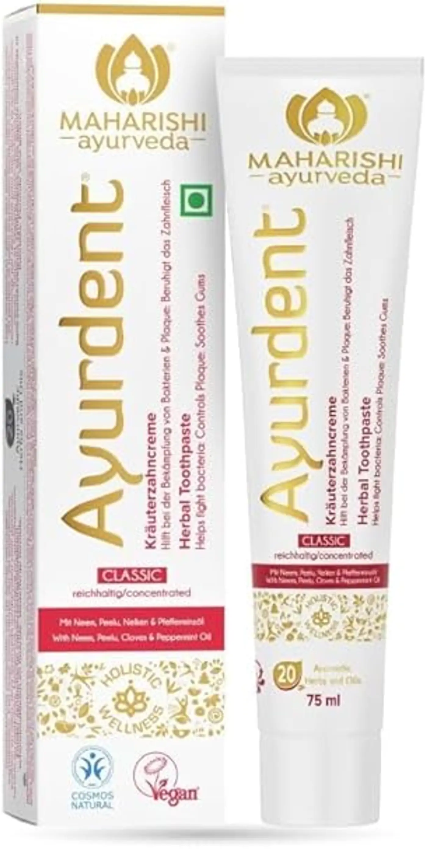 Ayurveda Toothpaste for Oral Care, Sensitivity & Whitening Ayurveda Ayurdent Classic Toothpaste|Unique Saliva Balancing Formula|for Toothache,Bleeding Gums,Sensitivity,Cavities,Plaque & Bad Breath