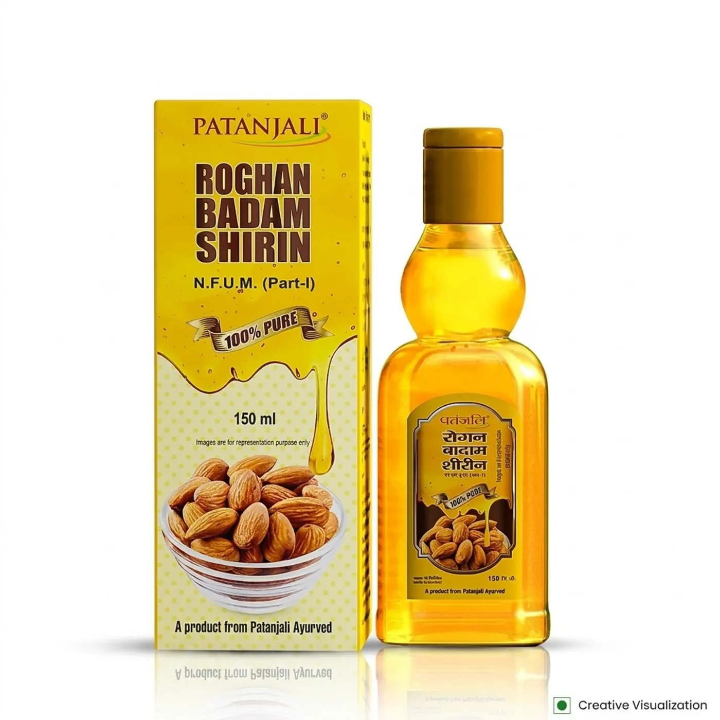 Almond Oil for Dry Skin & Hair | Patanjali Roghan Patanjali Rogan Badam Oil 150ml, Pure Almond Oil for Hair & Skin Care