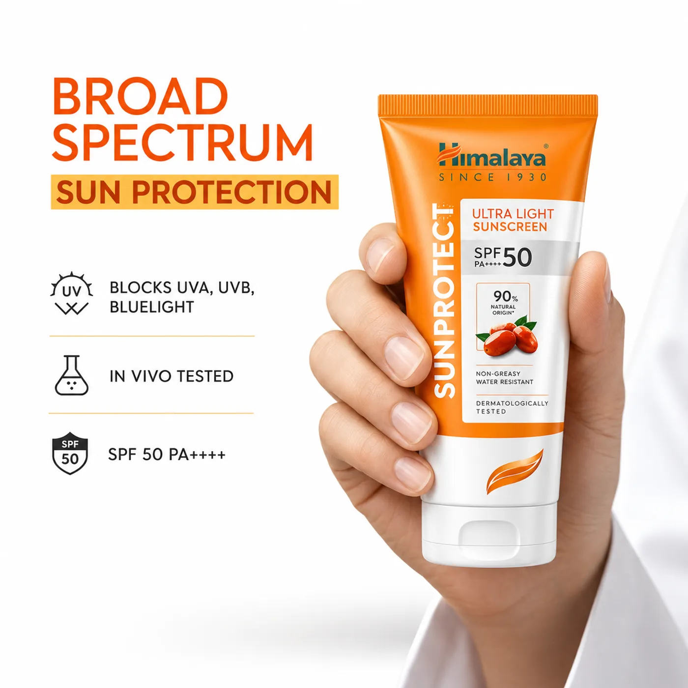 Himalaya Sun Protect+ Ultra-Light Sunscreen SPF 50 for Daily Protection 3