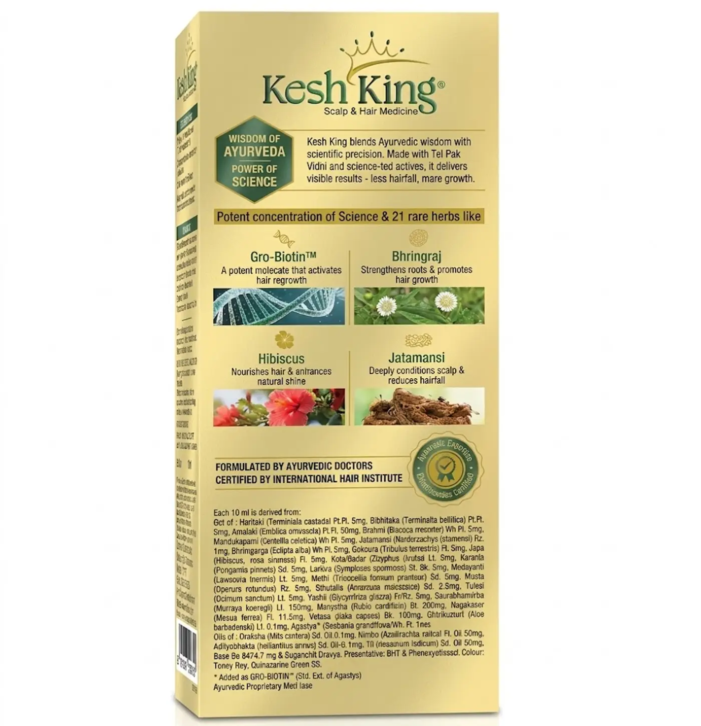 Kesh King Gold Hair Oil for Hair Growth & Hair Fall 2 Kesh King Gold Ayurvedic Hair Oil with 21 Herbs and Gro-Biotin, Helps Grow New Hair and Reduce Hair Fall, Comes with a Hairfall Reduction Tracker, 100ml 2