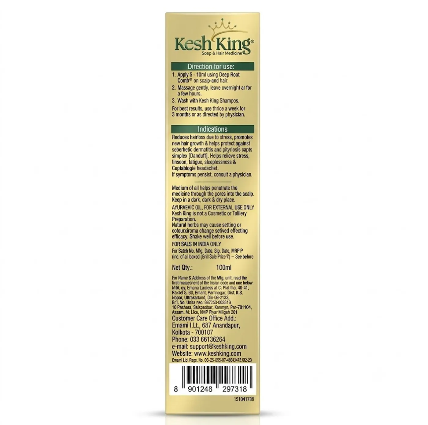 Kesh King Gold Hair Oil for Hair Growth & Hair Fall 7 Kesh King Gold Ayurvedic Hair Oil with 21 Herbs and Gro-Biotin, Helps Grow New Hair and Reduce Hair Fall, Comes with a Hairfall Reduction Tracker, 100ml 7