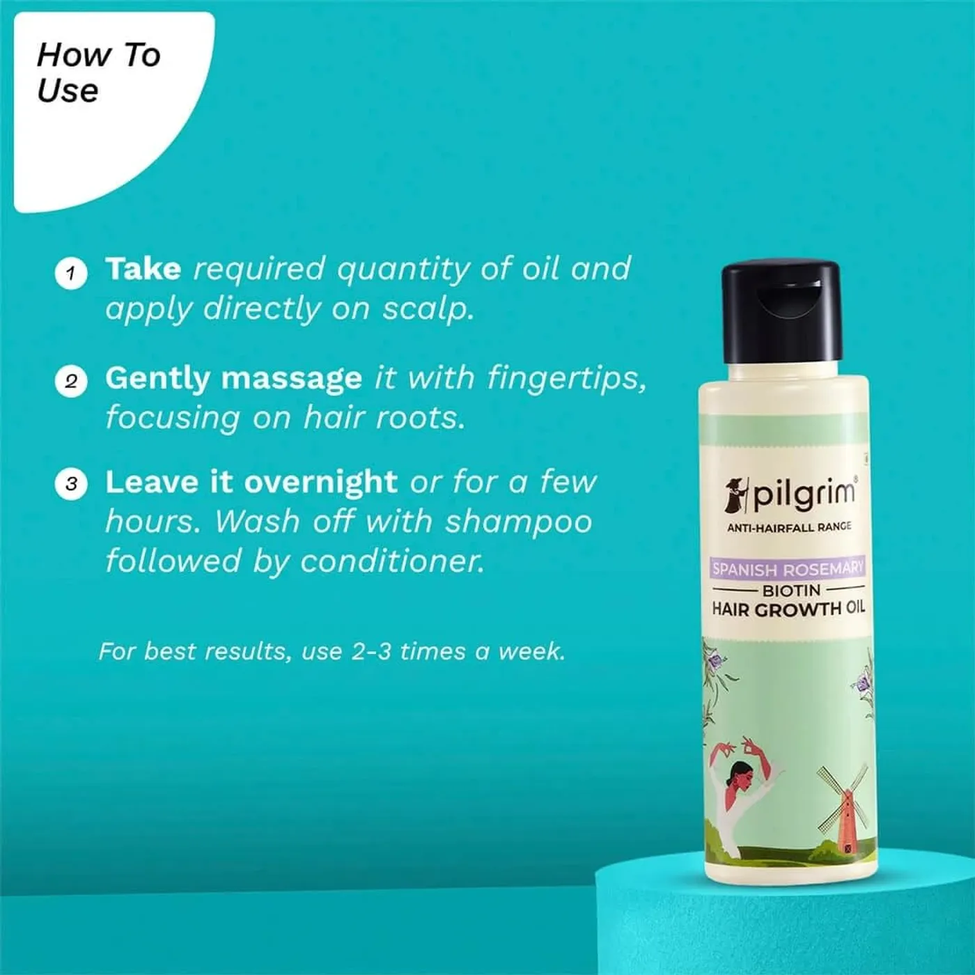 Pilgrim Spanish Rosemary & Biotin HairGrowth Oil to Control Hair Fall & Strengthens Hair | Rosemary essential oil for hairgrowth | Reduces Hairfall | Strengthens Hair I For Women and Men 5