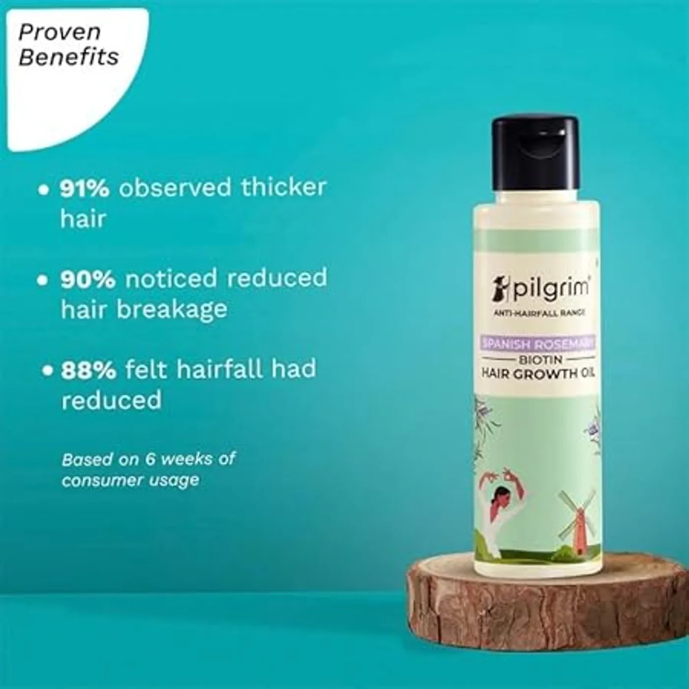 Pilgrim Spanish Rosemary & Biotin HairGrowth Oil to Control Hair Fall & Strengthens Hair | Rosemary essential oil for hairgrowth | Reduces Hairfall | Strengthens Hair I For Women and Men 8