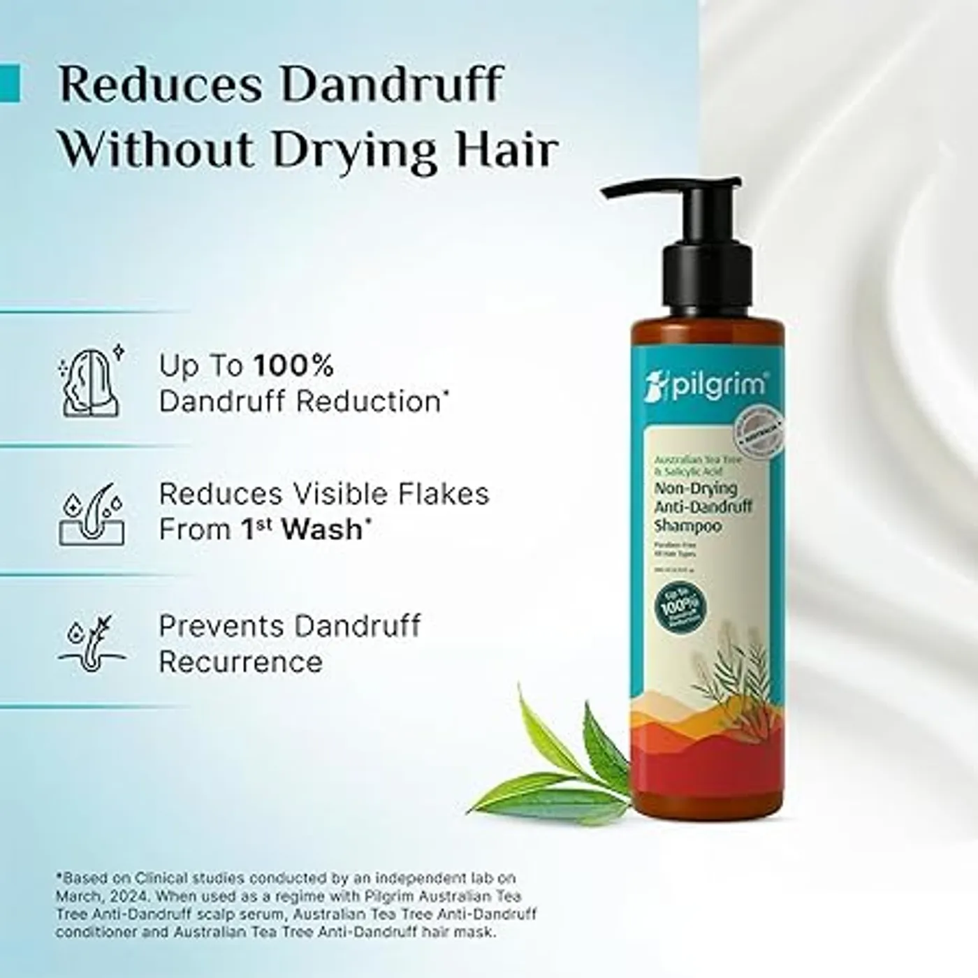 Pilgrim Tea Tree Anti-Dandruff Shampoo – Controls Dandruff & Itch 9 Pilgrim Australian Tea Tree Non-Drying Anti-Dandruff Shampoo | Removes Dandruff from Source | Helps with Itching, Irritation | Strong & Smooth Hair | For Men & Women 9