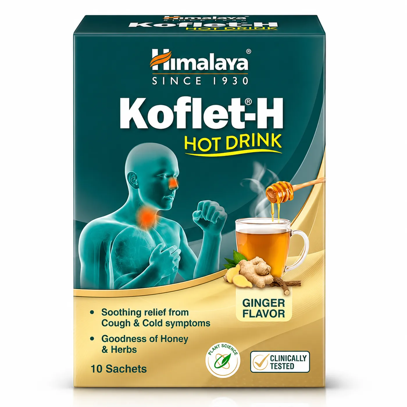 Himalaya Koflet-H Hot Drink Cough & Cold Remedy - Ginger flavor Himalaya Koflet-H Hot Drink Cough & Cold Remedy Non-Drowsy Sachet 3.5gm Each - Ginger Flavor