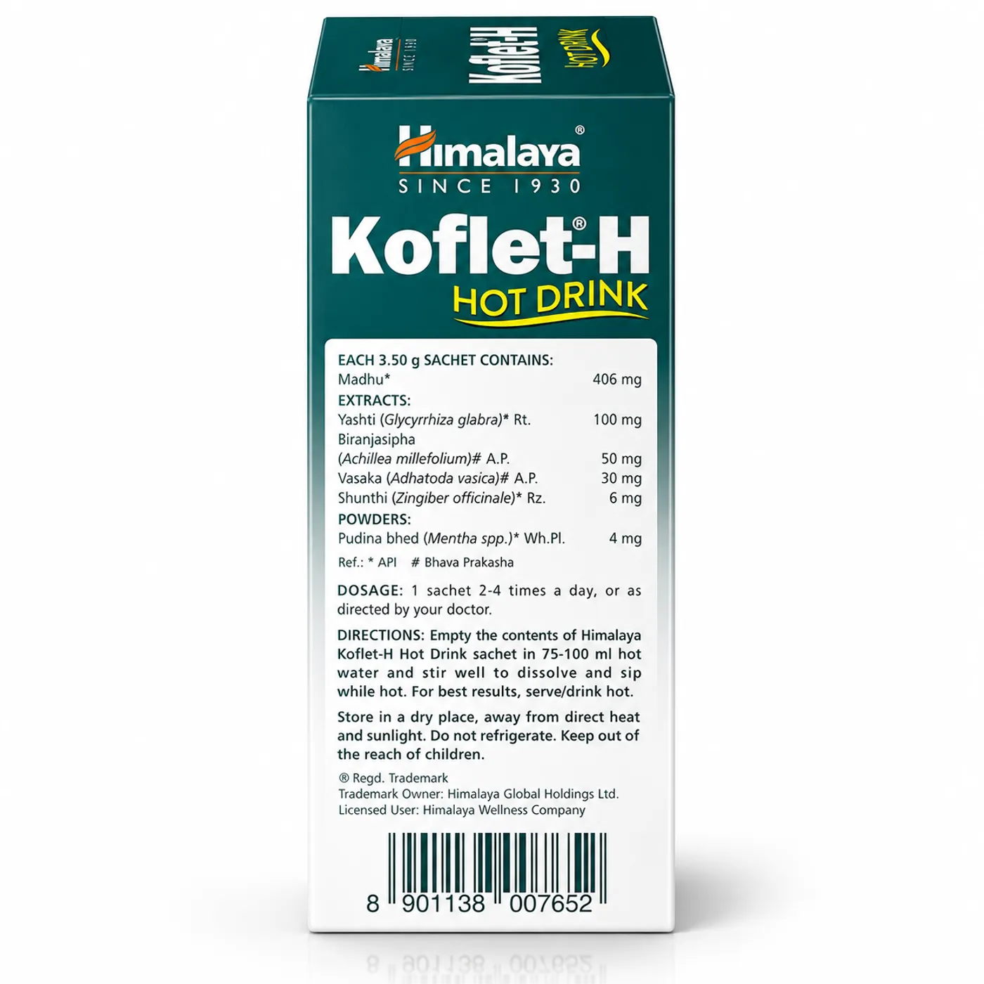 Himalaya Koflet-H Hot Drink Cough & Cold Remedy - Ginger flavor 2 Himalaya Koflet-H Hot Drink Cough & Cold Remedy Non-Drowsy Sachet 3.5gm Each - Ginger Flavor 2