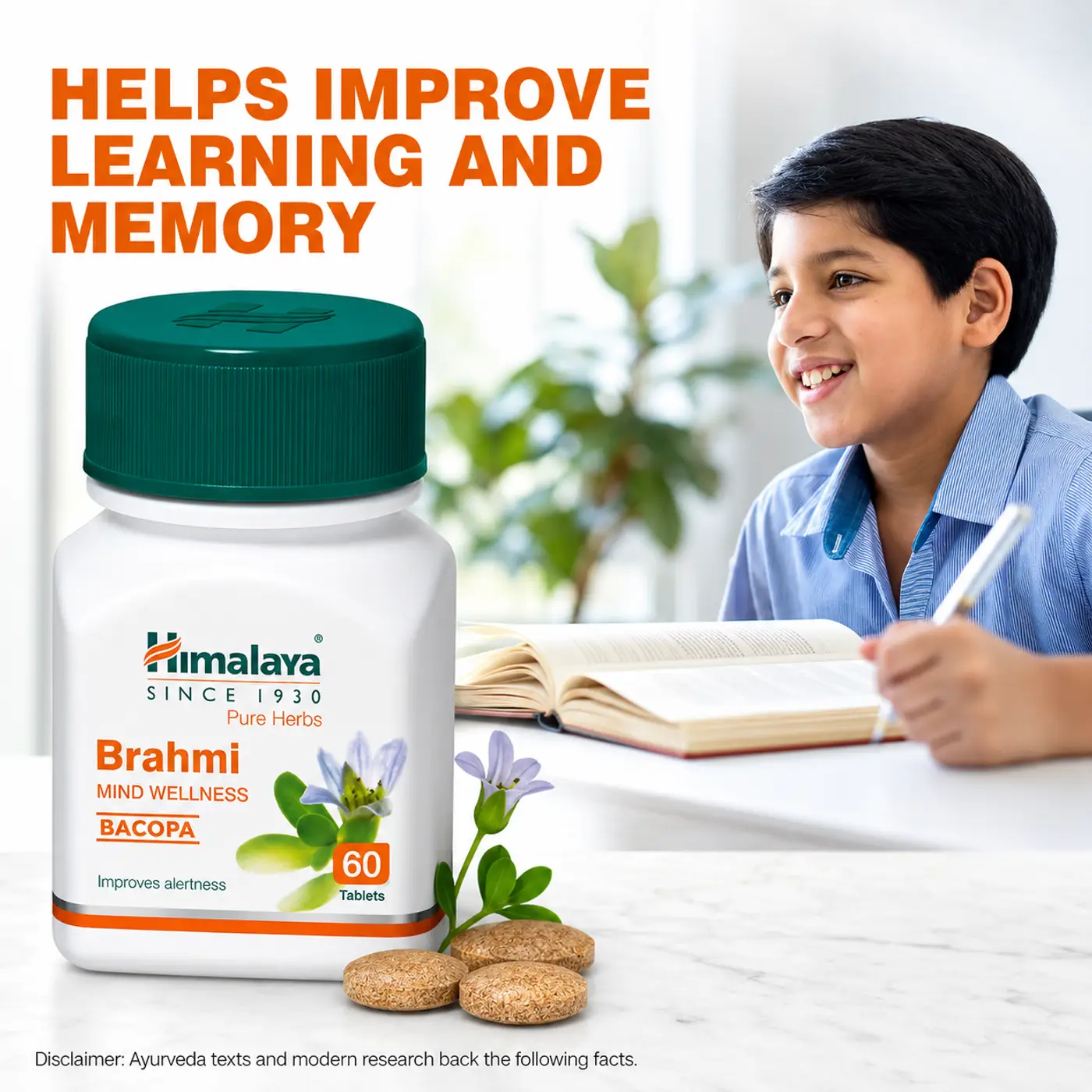 Himalaya Brahmi - Memory Wellness (60 Tabs) | Cognitive Support 2 Himalaya Wellness Pure Herbs Brahmi - Memory Wellness - 60 Tablets 2