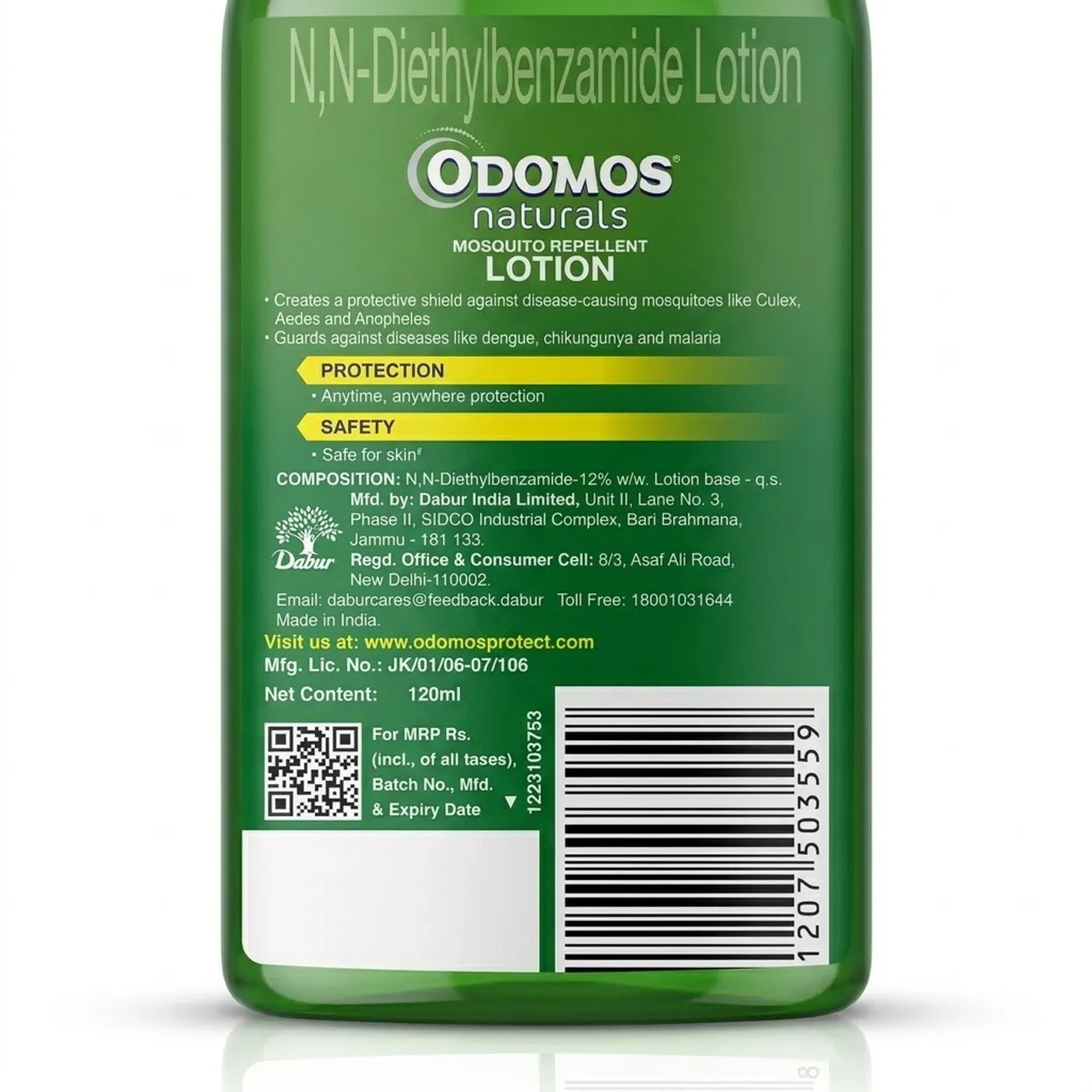 Odomos Naturals Mosquito Repellent Lotion, 100g - Safe & Effective 2 Dabur Odomos Naturals Mosquito Repellant Lotion 2