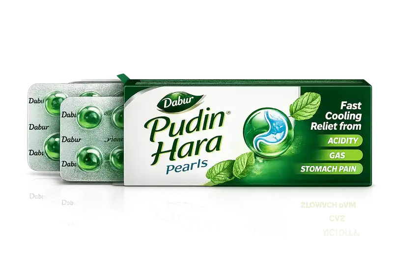 Pudin Hara Pearls for Gas, Acidity & Indigestion Dabur Pudin Hara Pearls for Fast Digestive Comfort - Gas, Acidity & Indigestion Relief Capsules