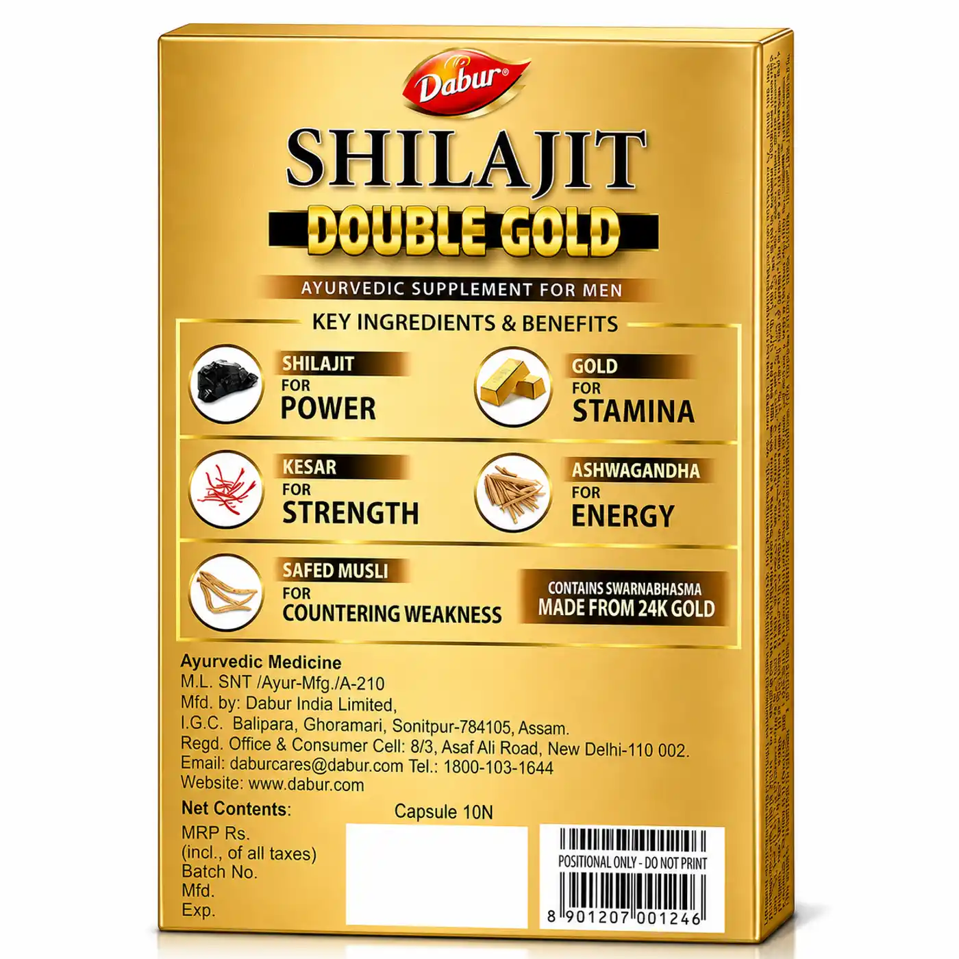 Dabur Shilajit Gold Capsules for Energy & Stamina Boost 4 Dabur Shilajit Gold Capsules for Strength & Vitality (10 tablets) 4