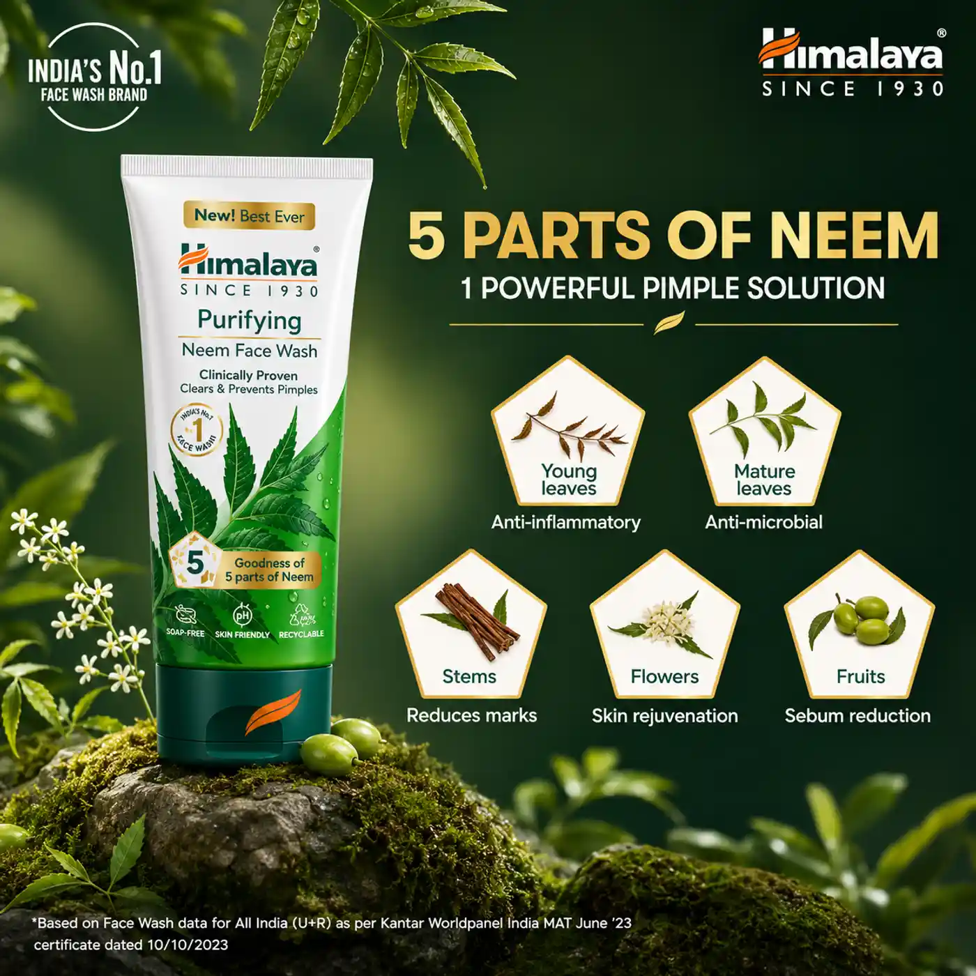 Himalaya Neem Face Wash for Acne & Pimple Control 4 Himalaya Purifying Neem Face Wash|Clears and Prevents Pimples & Acne|Made with 5 parts of Neem|New & Best Ever clinically Proven formula|Gently Cleanses|For men and women|400 ml 4