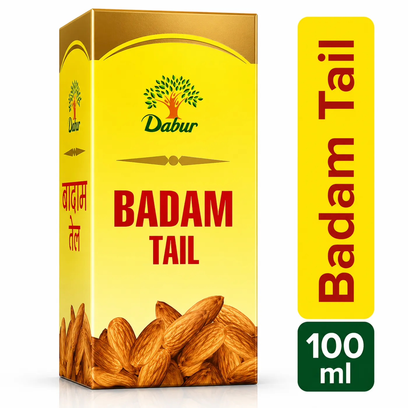 Dabur Badam Tail 100ml | Pure Almond Oil for Skin & Hair Care 2 Dabur Badam Tail - 100ml | 100% Pure Almond Oil | Enriched with Vitamin E | Promotes Healthy Skin & Hair 2