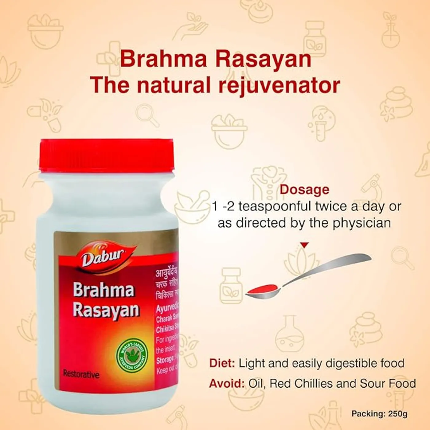 Dabur Brahm Rasayan for Stress Relief & Brain Health 4 Dabur Brahm Rasayan for Brain Health, Mental Strength & Vitality Support - 250gm 4