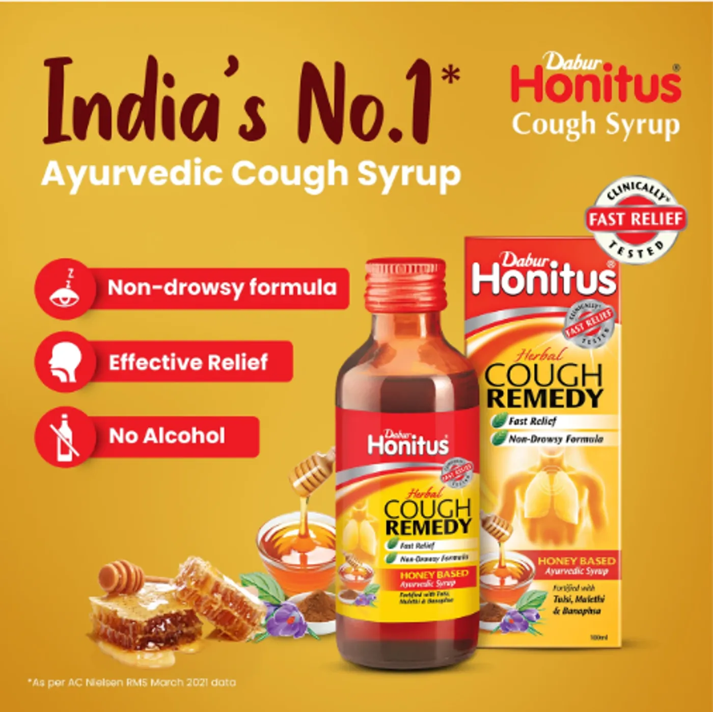 Dabur Honitus Honey Syrup – Natural Cough & Throat Relief 2 Dabur Honitus | Herbal Cough Remedy | Honey Based Ayurvedic Syrup | Fast Relief from Cough, Cold & Sore Throat 2