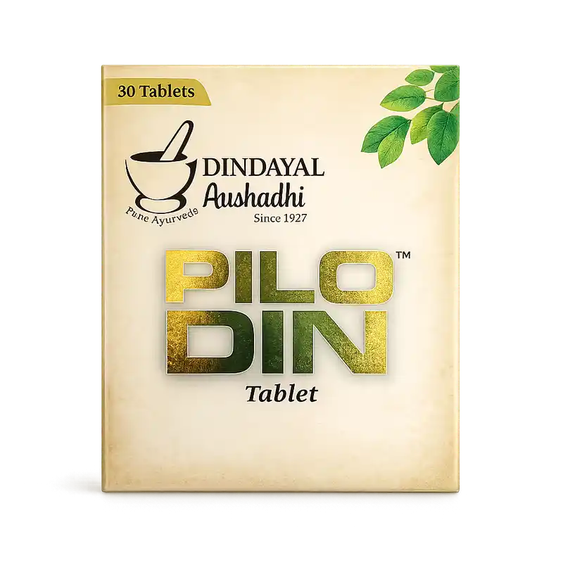 Dindayal Pilodin Tablets – Ayurvedic Piles & Constipation Relief Dindayal Pilodin Tablets | Ayurvedic Support for Piles | Relief from Discomfort, Itching & Constipation