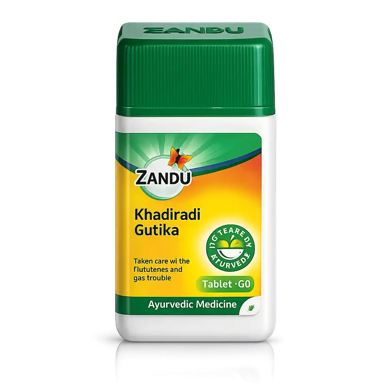 Zandu Khadiradi Gutika for cough, hoarseness and Sore Throat Zandu Khadiradi Gutika - providing relief from sore throat, hoarseness, and cough
