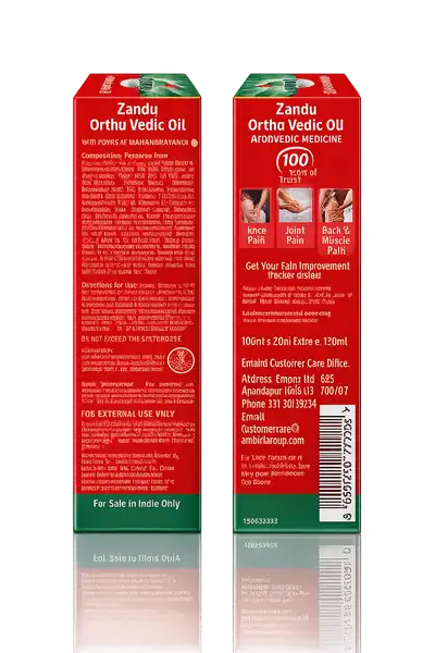 Zandu Ortho Vedic Oil for Joint & Knee Pain Relief 2 Zandu Ortho Vedic Oil - 120ml | Ayurvedic Oil for Relief from Knee and Joint Pain,Muscle Pain, Osteoarthritis Visible Improvement in 7 days 2
