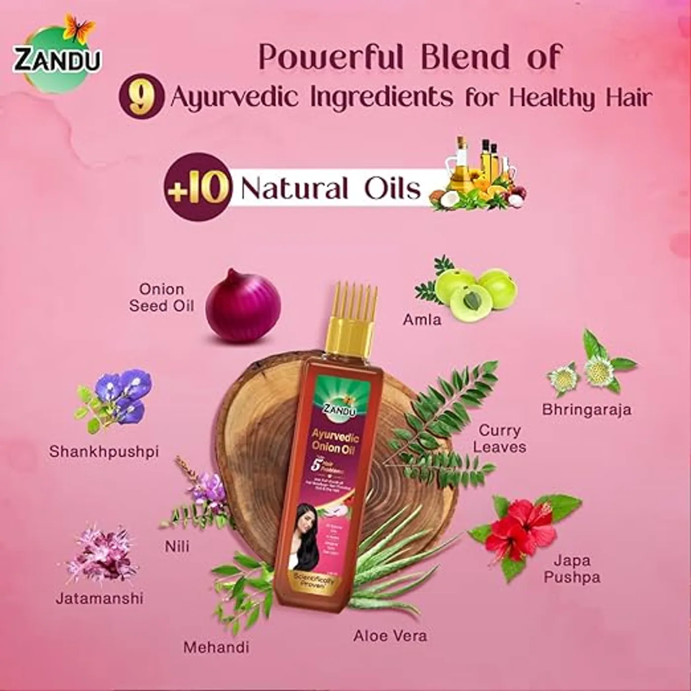 Zandu Onion Oil for Hair Growth & Dandruff Control 2 Zandu Ayurvedic Onion Oil (200ml): Power of Onions for Strong & Smooth hair | 9 Herbs & 10 Natural Oils | Helps reduce Hair Thinning & Hair Breakage | Improves Hair Quality | Controls Dandruff 2