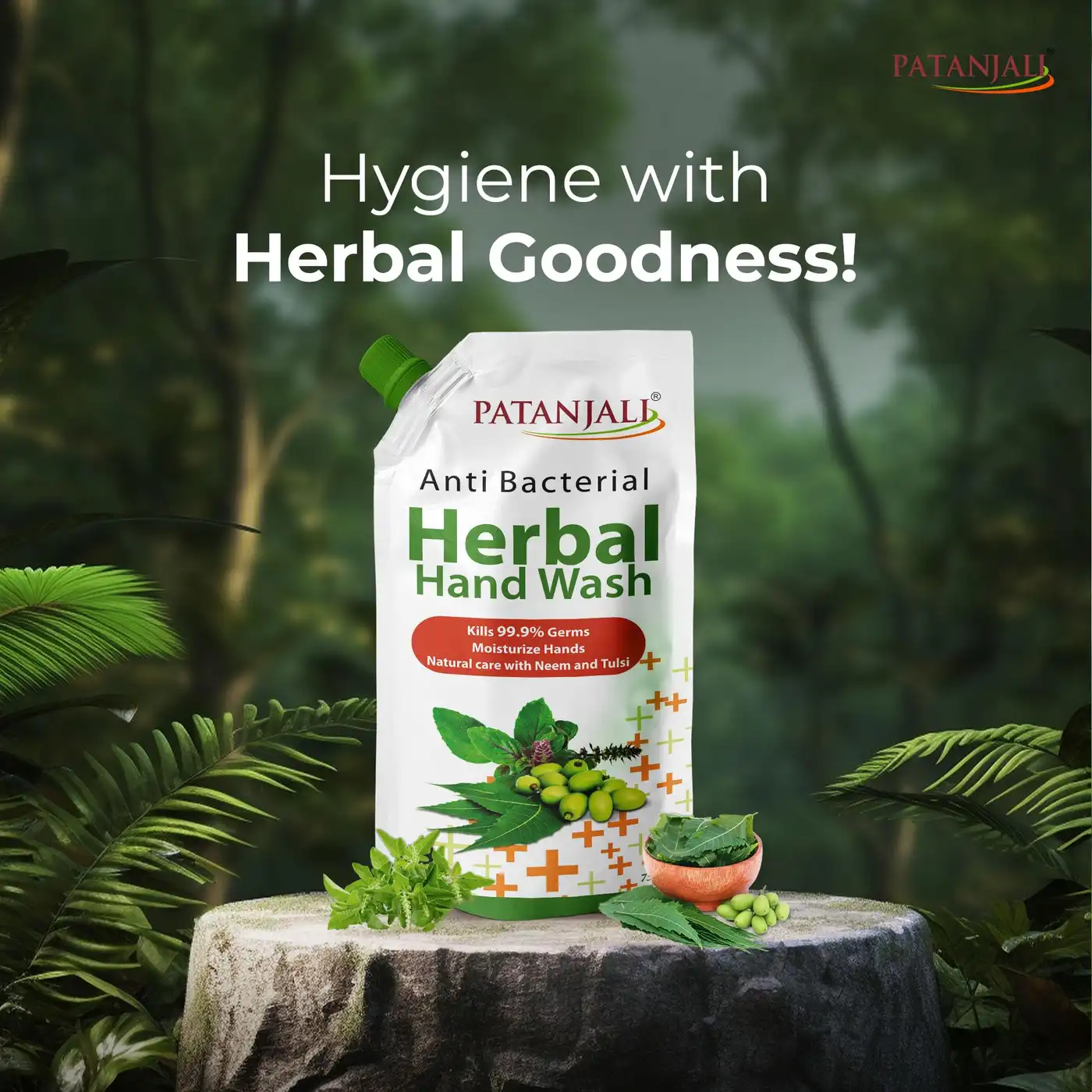 Patanjali Herbal Handwash Neem Tulsi Germ Protection 2 Patanjali Herbal Handwash (Anti-Bacterial) 750 ml, Neem & Tulsi Infused Formula for Germ Protection, Moisturizing & Skin Care 2