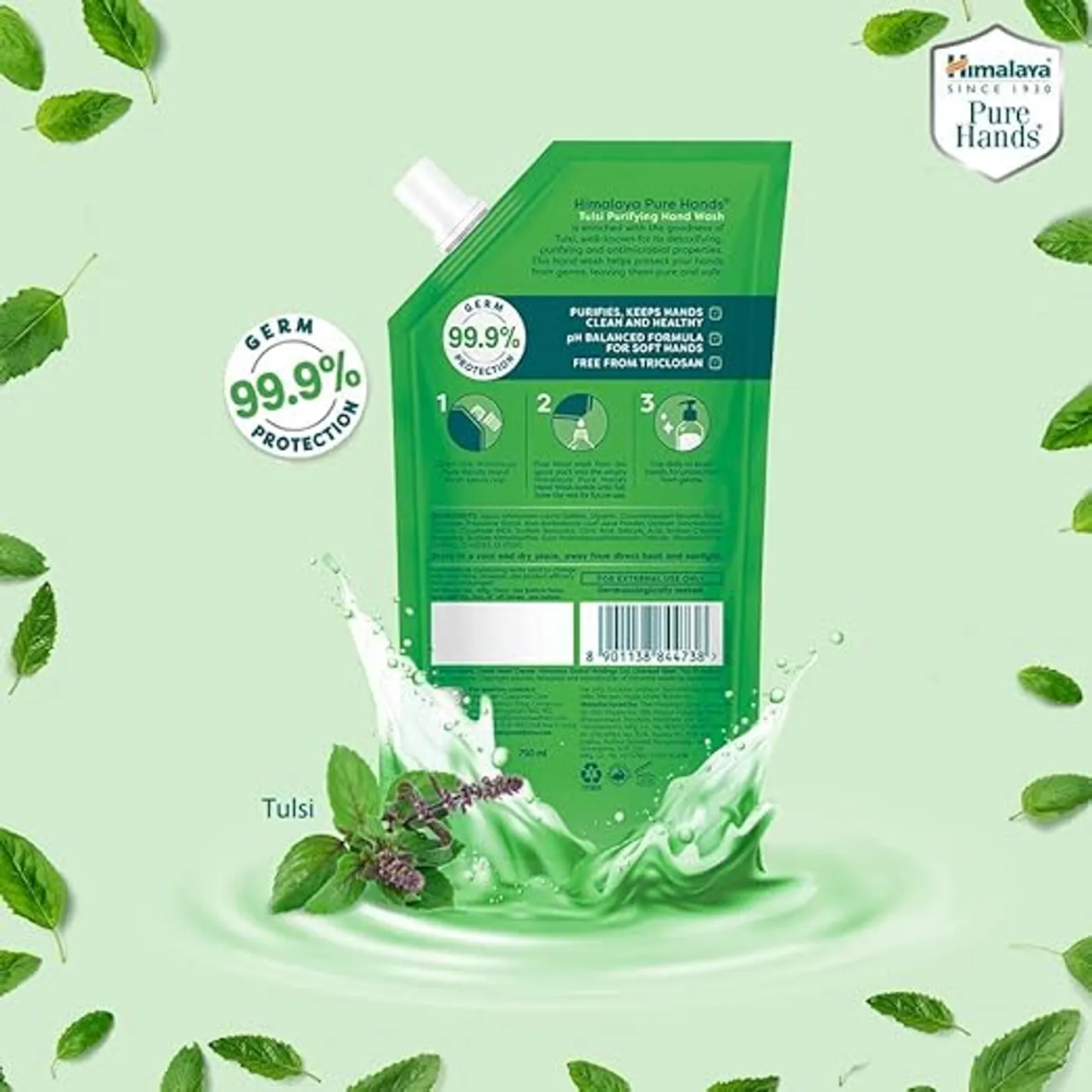 Tulsi Hand Wash for Germ Protection | Himalaya 5 Himalaya Pure Hands Tulsi Hand Wash for Clean & Soft Hands 5
