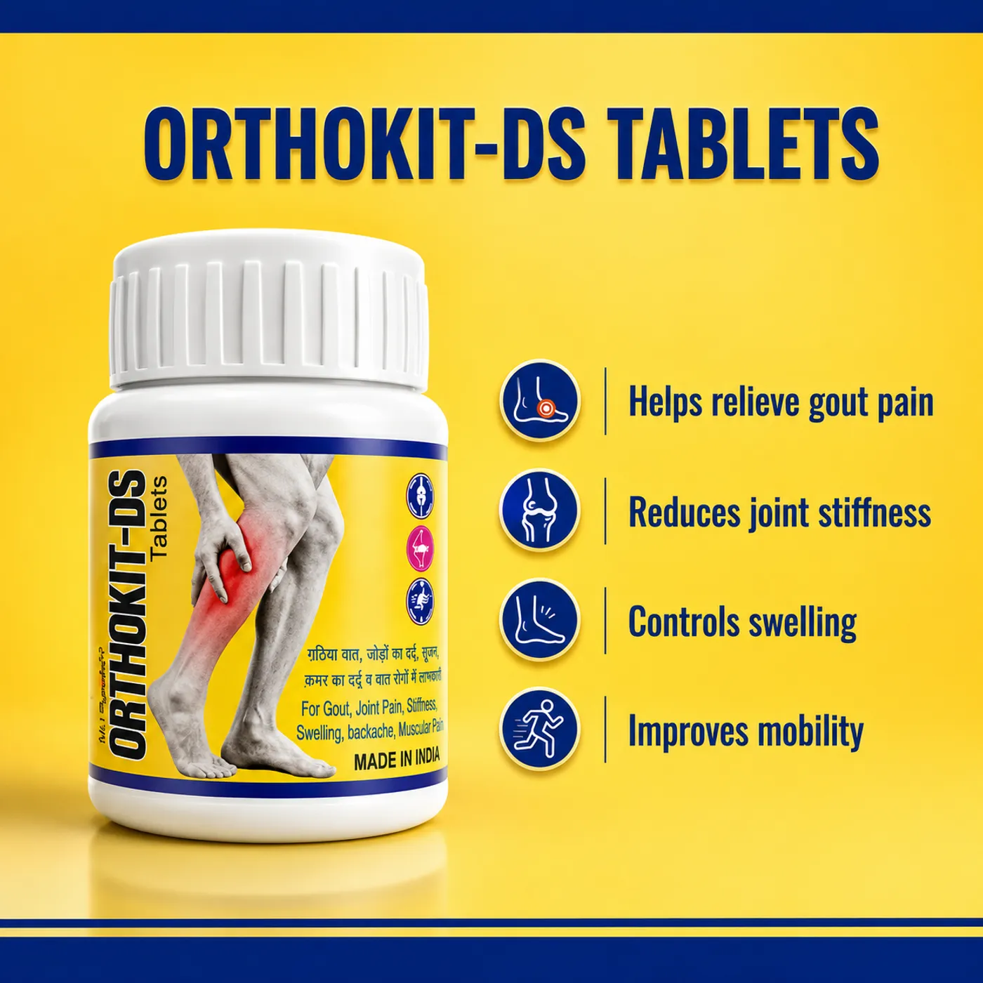 Orthokit DS Ayurvedic Tablets for Joint Pain (60T) 2 Orthokit-DS Tablets - Joint & Bone Health Supplement 2