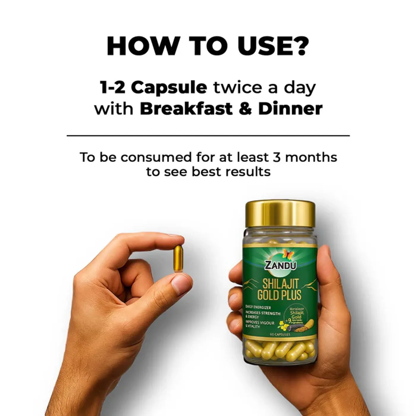 Zandu Shilajit Gold Plus Capsules | Boost your Stamina, Strength & Energy naturally in 28 Days | 100% Pure Himalayan Shilajit 4