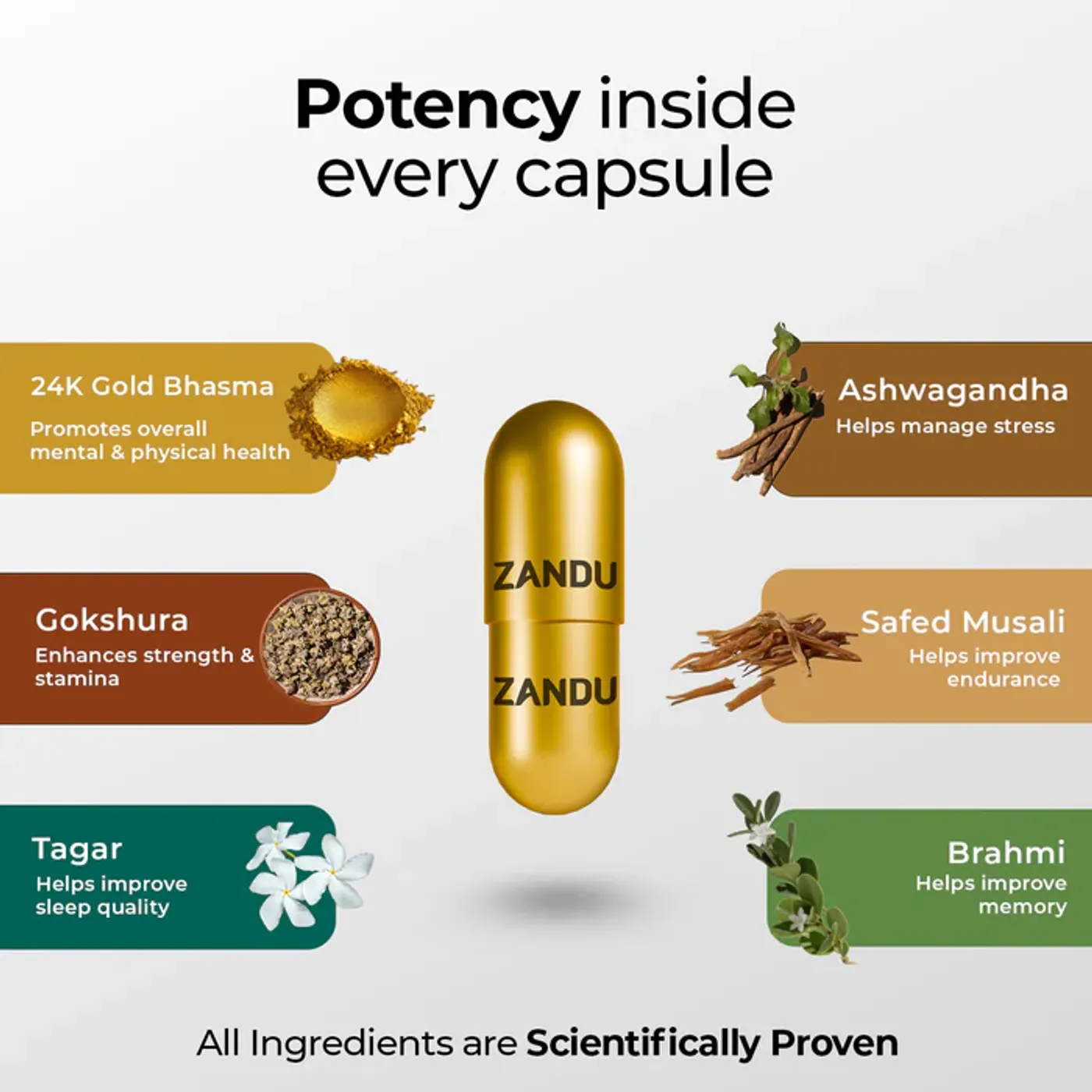 Zandu Ashwagandha Gold Plus Capsules | Stress Relief | Better Sleep & Muscle Recovery 3
