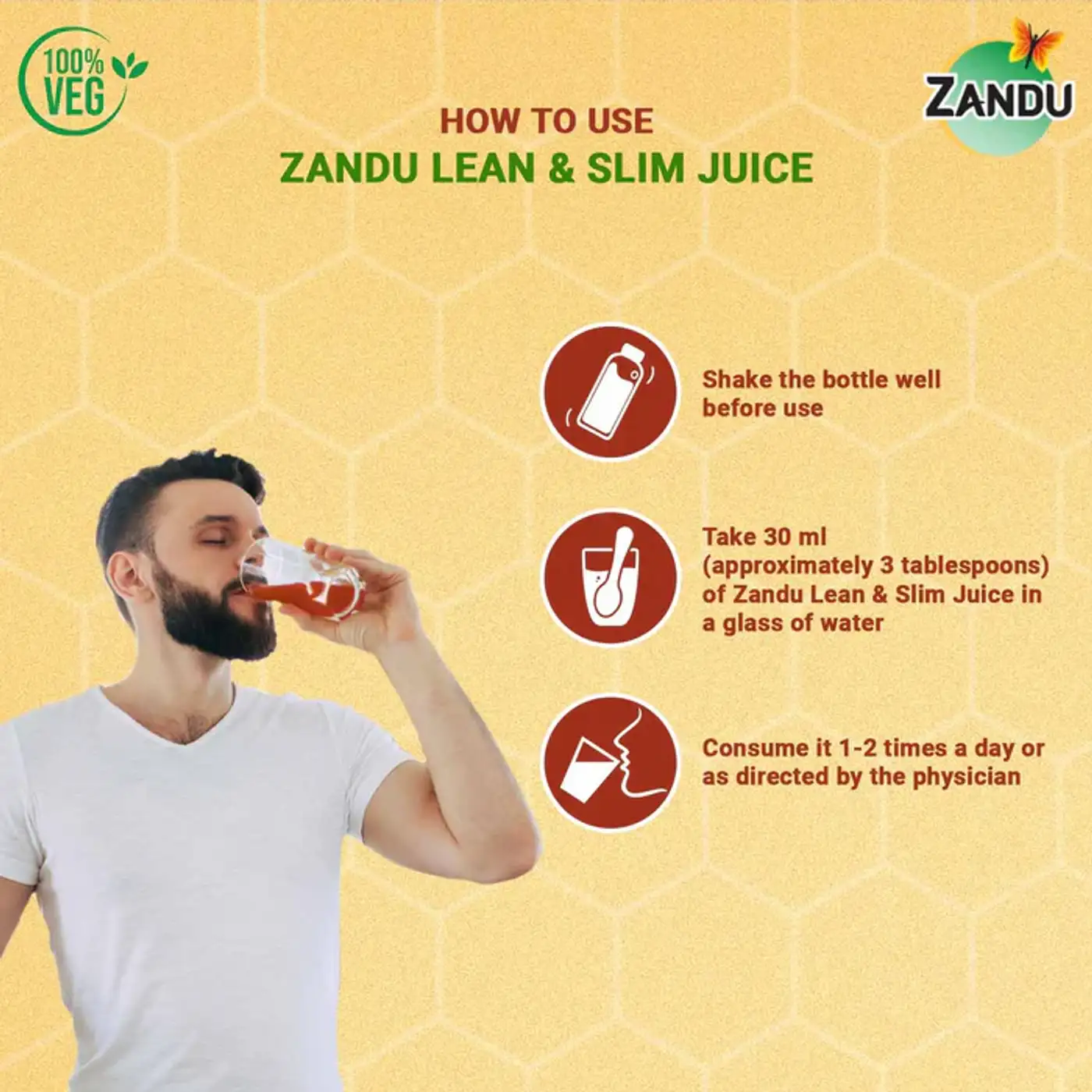 Zandu Lean & Slim Juice with Honey & Apple Cider Vinegar | Weight Management & Metabolism Support 3