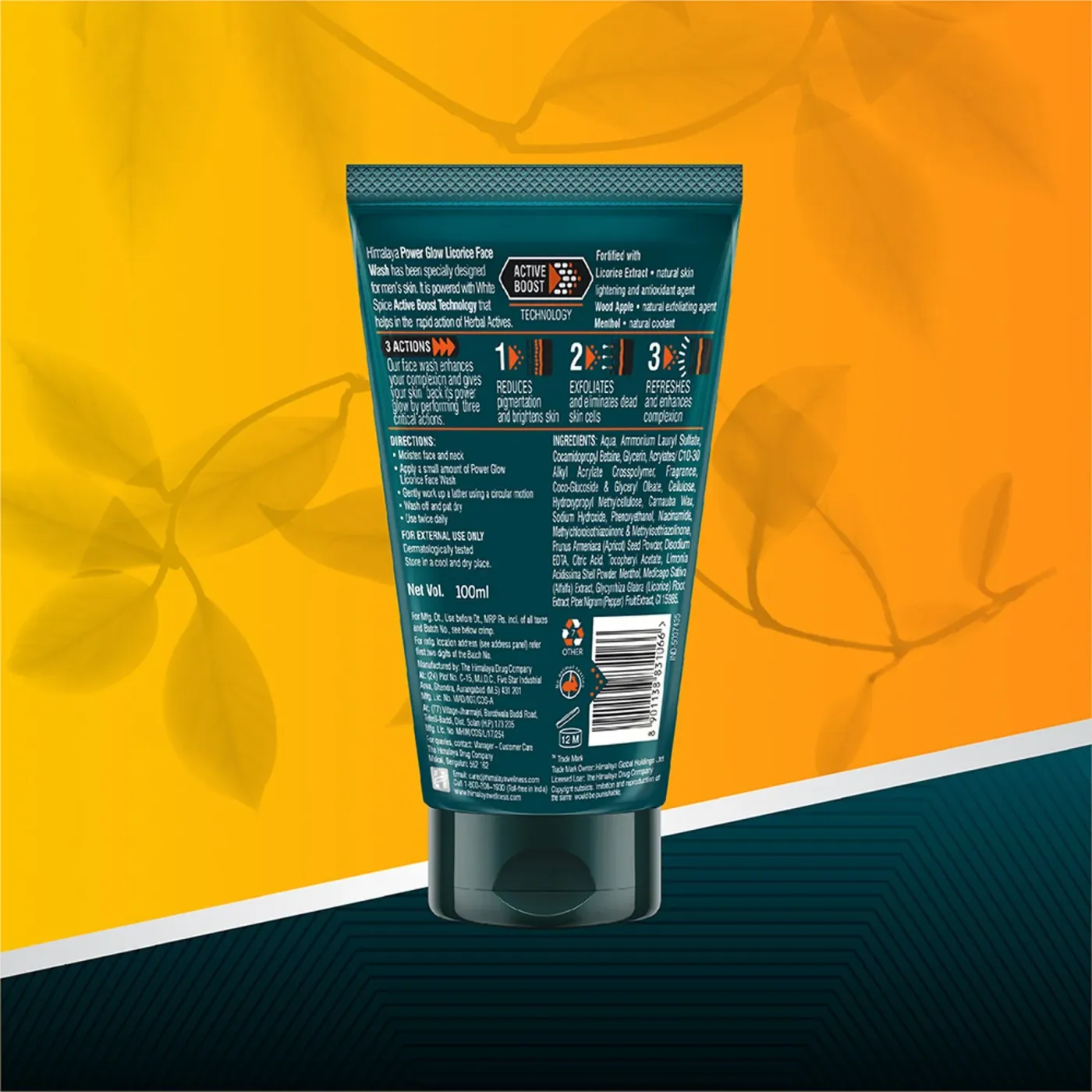 Himalaya Men Power Glow Face Wash 5 हिमालया मेन पावर ग्लो लिकोरिस फेस वॉश चमकदार, उज्ज्वल और साफ़ त्वचा के लिए 5