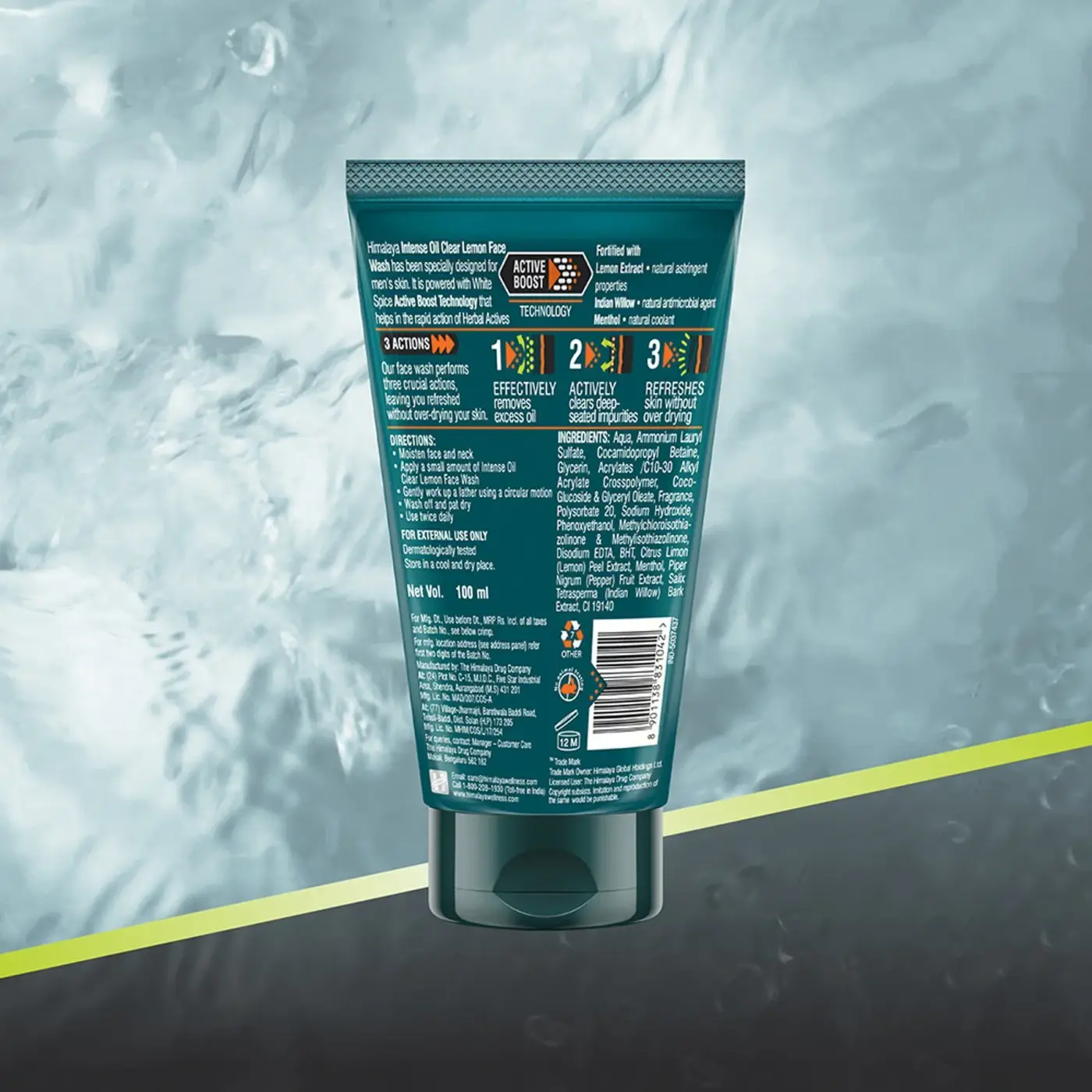 Himalaya Men Oil Clear Lemon Face Wash 5 हिमालया मेन इंटेंस ऑयल क्लियर लेमन फेस वॉश, ऑयल-फ्री, फ्रेश और क्लियर स्किन के लिए 5