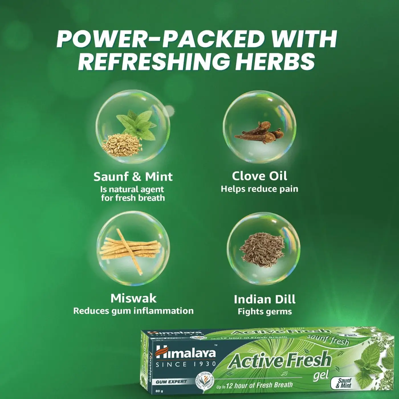Himalaya Active Fresh Gel Saunf Mint 3 हिमालया एक्टिव फ्रेश जेल सौंफ और मिंट, मिंटी ताज़गी भरी सांस और रोज़ाना मौखिक देखभाल के लिए 3