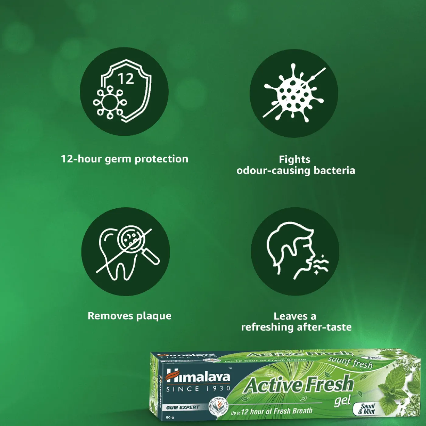 Himalaya Active Fresh Gel Saunf Mint 4 हिमालया एक्टिव फ्रेश जेल सौंफ और मिंट, मिंटी ताज़गी भरी सांस और रोज़ाना मौखिक देखभाल के लिए 4