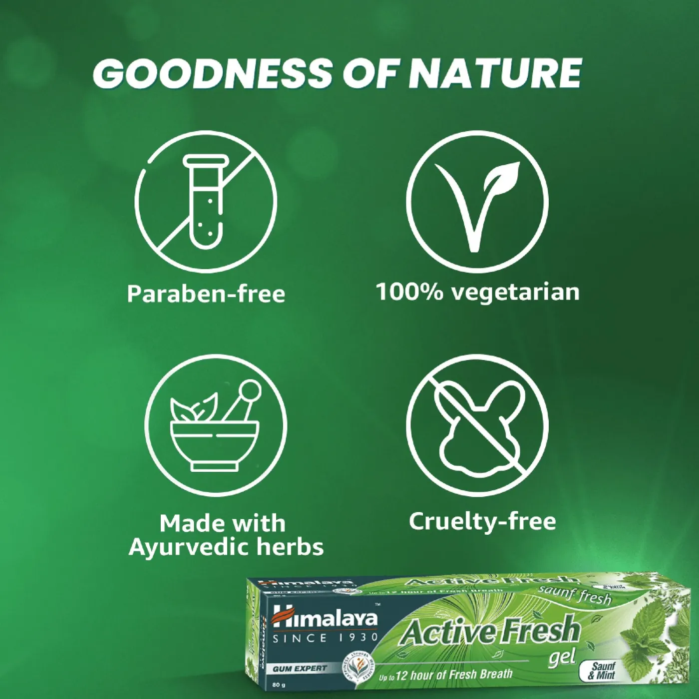 Himalaya Active Fresh Gel Saunf Mint 5 हिमालया एक्टिव फ्रेश जेल सौंफ और मिंट, मिंटी ताज़गी भरी सांस और रोज़ाना मौखिक देखभाल के लिए 5
