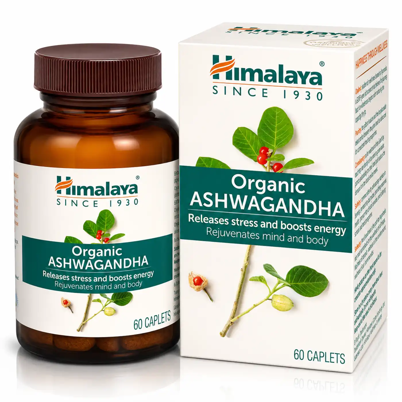 Himalaya Ashwagandha Caplet for Stress Support Himalaya Organic Ashwagandha Caplets for Stress Relief, Energy Boost & Mind-Body Rejuvenation