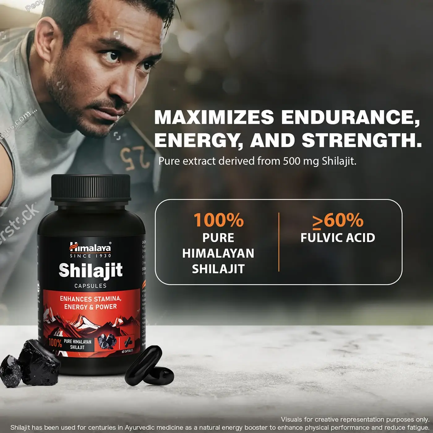 Himalaya Shilajit Capsule 7 اسٹیمنا، توانائی، جسمانی کارکردگی اور قوتِ حیات کے لیے ہمالیہ شلاجیت کیپسول 7