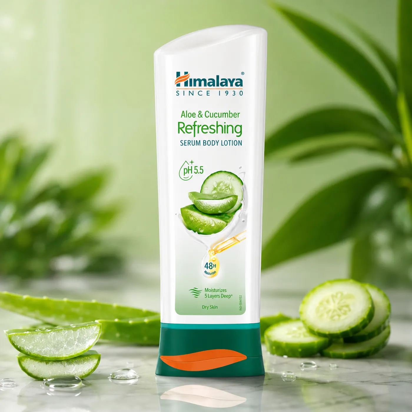 Himalaya Cucumber Refreshing Lotion હિમાલયા એલોય અને કાકડી રિફ્રેશિંગ સીરમ બોડી લોશન હાઇડ્રેટેડ, નરમ અને તાજી ત્વચા માટે