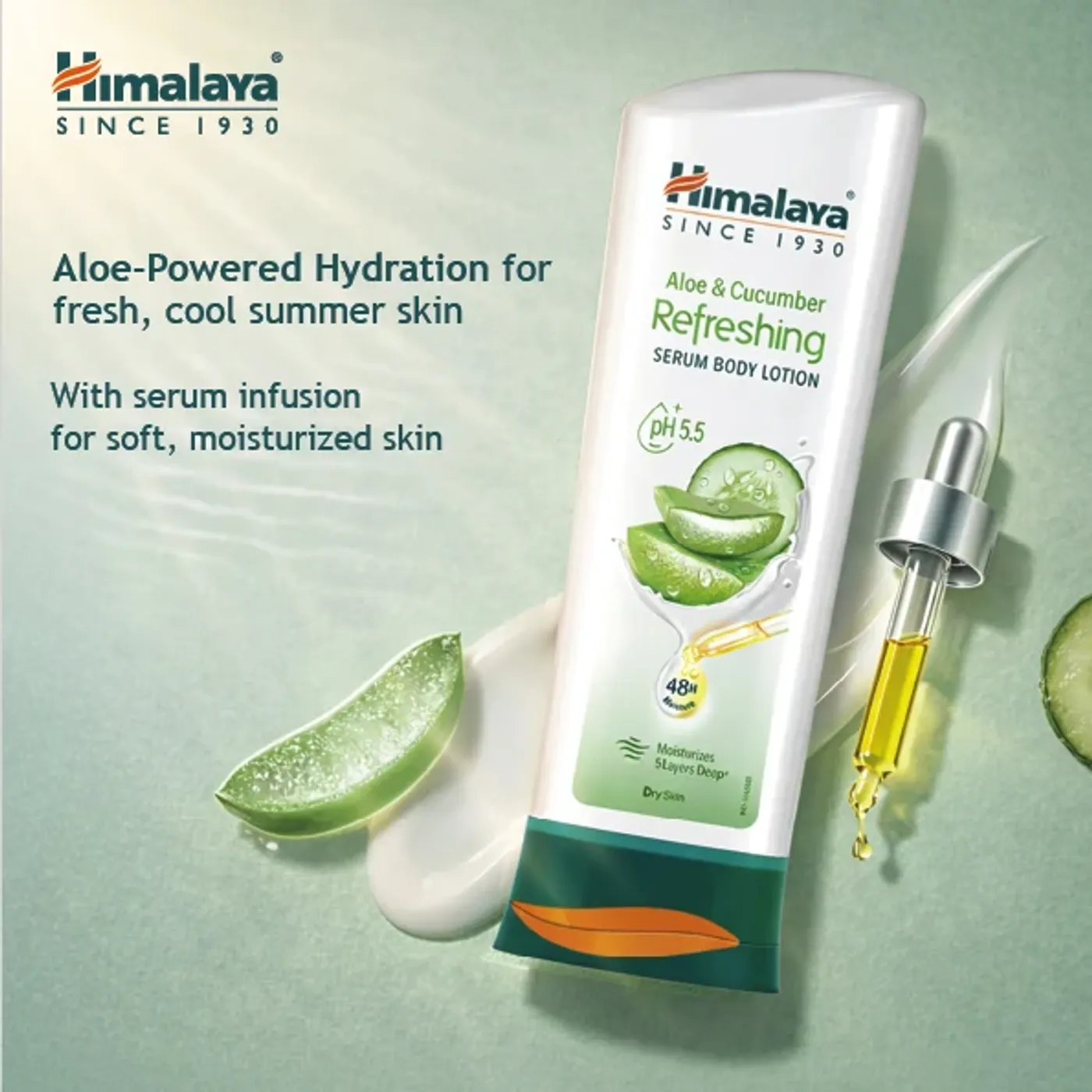 Himalaya Cucumber Refreshing Lotion 3 હિમાલયા એલોય અને કાકડી રિફ્રેશિંગ સીરમ બોડી લોશન હાઇડ્રેટેડ, નરમ અને તાજી ત્વચા માટે 3