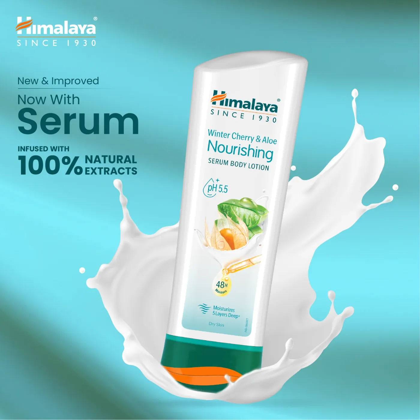Himalaya Nourishing Body Lotion 400ml 2 Himalaya Winter Cherry & Aloe પોષક સીરમ બોડી લોશન | સૂકી ત્વચાને ઊંડે સુધી પોષે અને સુધારે | 48 કલાક લાંબા સમય સુધી Moisturization જાળવે | pH 5.5 સંતુલિત ફોર્મ્યુલા 2